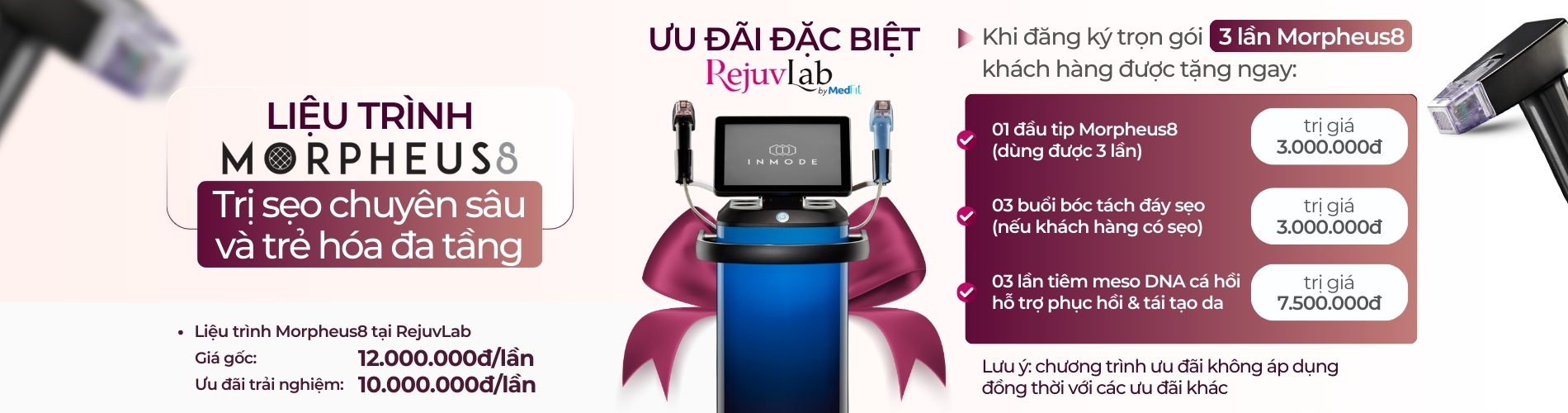 Banner ưu đãi RejuvLab - LDP Morpheus8 - LDP Trị sẹo rỗ